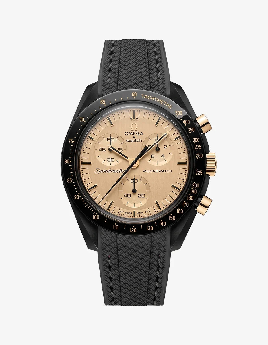 Black Rubber Strap For Omega x Swatch MoonSwatch Mission To The Moon 1969