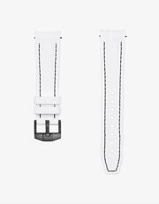 White and black vertech rubber strap for Moonswatch, product image